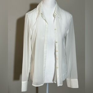 Abercrombie & Fitch sheer button down long sleeve shirt